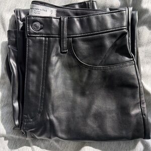 Abercrombie & Fitch Shiny Black Leather Pants